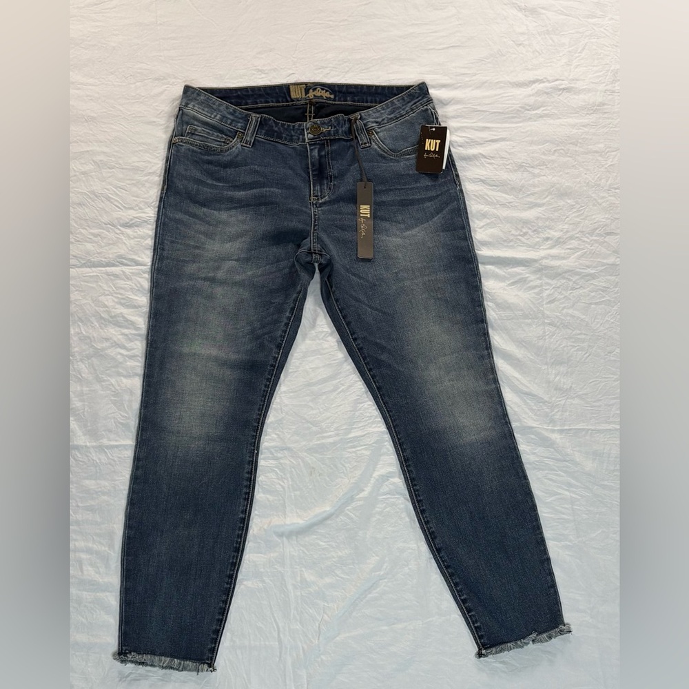 Kut from the Kloth Black Skinny Jeans with Distressed Details